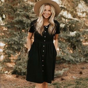Roolee Black Button Up Dress